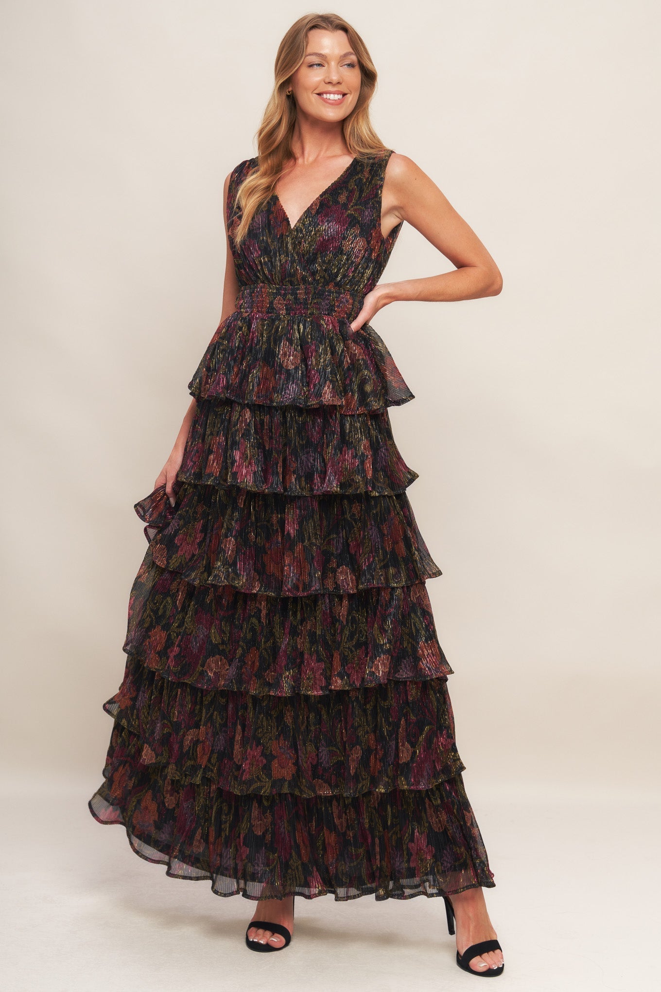 DARK ROMANCE WOVEN MAXI DRESS Flying Tomato